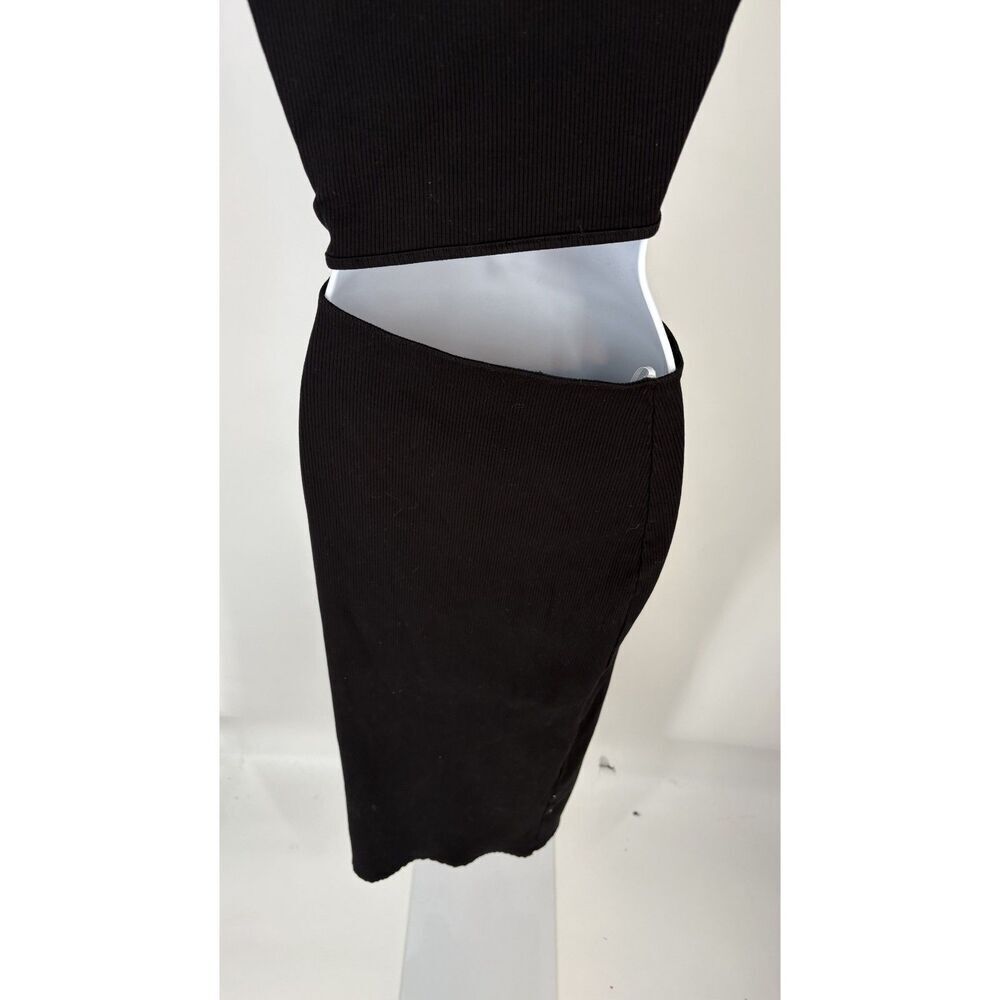 Lulus Black One Shoulder Cutout Midi Dress | Elegant Bodycon Evening Dress - Picture 7 of 7